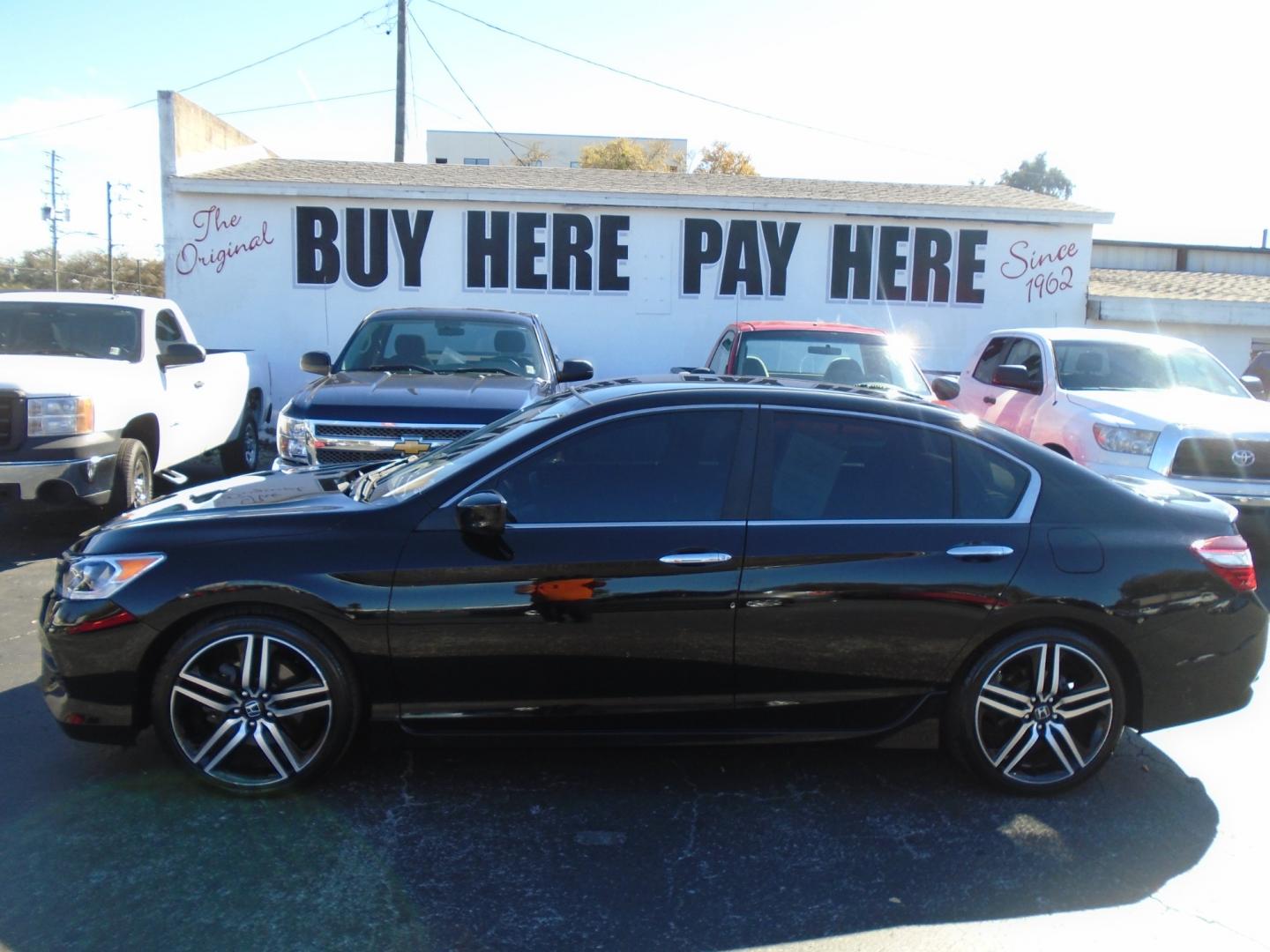 2016 Honda Accord Sport Sedan CVT (1HGCR2F5XGA) with an 2.4L L4 DOHC 16V engine, CVT transmission, located at 6112 N Florida Avenue, Tampa, FL, 33604, (888) 521-5131, 27.954929, -82.459534 - Photo#0